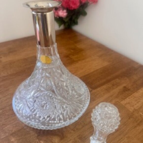 Vintage Leonard Crystal and Silver-Plated Ship's Decanter – Mid-Century Nautical - Picture 5 of 6